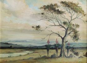 Christopher Tugwell; Landscape with Tree and Aloes