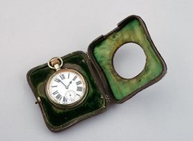 A Victorian silver-mounted pocket watch frame, A & E Zimmerman, Birmingham, 1900