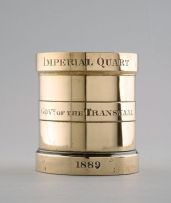 A brass Imperial quart measure, Govt. of the Transvaal, 1889