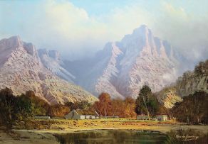 Johann Bonthuys; Cottage in a Mountainous Valley