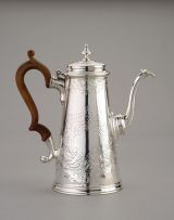 A George II silver coffee pot, London, 1734
