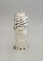 A late Victorian silver lighthouse sugar caster, Henry Stratford, Sheffield, 1898, retailed by Rowlands & Frazer, 146 Regent Street, London