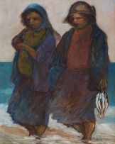 Amos Langdown; Fisherwomen on the Beach