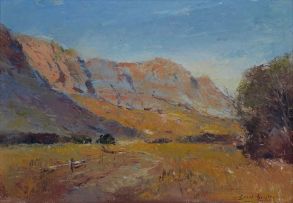 Errol Boyley; Country Lane with Mountains Beyond