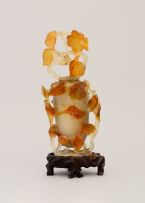 A Chinese agate censer and cover, Qing Dynasty, late 19th/early 20th century