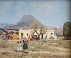 Piet van Heerden; Mother and Children in a Rural Setting