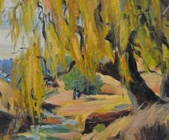 Emily Isabel Fern; Willow Tree by a River