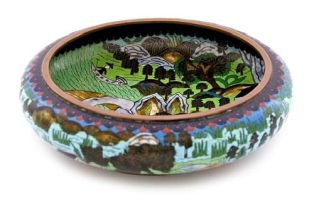 A Chinese cloisonné enamel bowl