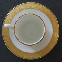 A Wedgwood 'Ascot' pattern white and gilt part dinner service