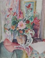 Maud Sumner; Still Life with Flowers in an Interior