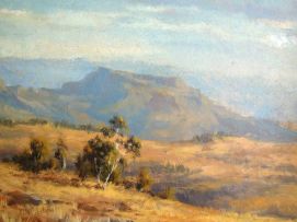 Otto Klar; Extensive Landscape, Mountains Beyond