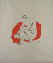 Walter Battiss; Crouching Man
