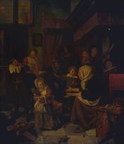 After Jan Steen; The Feast of St Nicholas