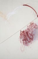 Jo Smail; Abstract Composition with Maroon Scratch