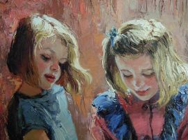 Mari Vermeulen-Breedt; Two Girls Reading