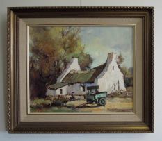 Christiaan Nice; Wagon before a Farm Cottage