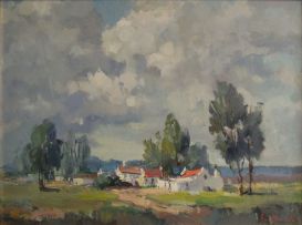 Bruce Hancock; Cottages in a Rural Landscape