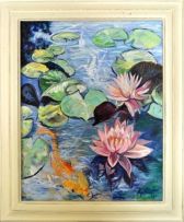 Nigel Hewett; Koi Fish and Water Lilies
