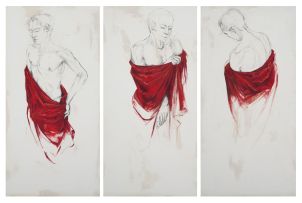 Wim Botha; Untitled (Red Velvet I, II and III)