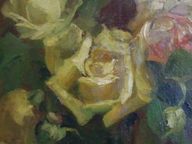 Sydney Carter; Still Life with Roses and Lemons