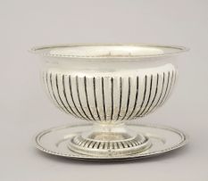 A Swedish silver bowl and dish, Michael Olof Barkman, Varberg, 1844 and 1845