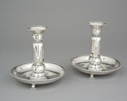 A pair of Danish silver candlesticks, Gran & Laglye, 1928