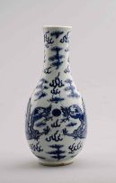 A Chinese blue and white bottle vase, late Qing Dynasty, late 19th/early 20th century