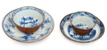A Chinese café au lait tea bowl and saucer, Qing Dynasty, mid 18th century