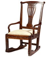 An oak rocking chair, 18th century