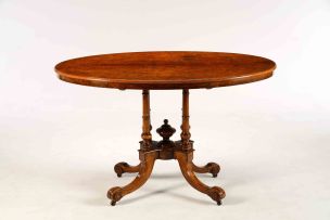 A Victorian walnut-veneered centre table
