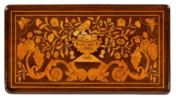 A Dutch marquetry and walnut silver table, 19th century