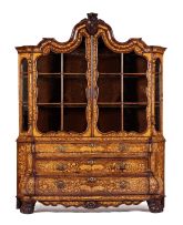 A Dutch walnut and marquetry display cabinet, late 18th/early 19th century