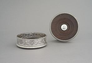 A pair of George III silver wine coasters, Robert Gray & Sons, Glasgow, 1819