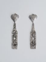 Pair of diamond pendant earrings