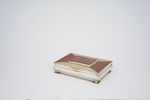 A German jasper, shagreen and silver-mounted cigarette box, M. Möckel, .830 standard, 1930s