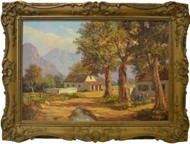Gabriel de Jongh; Cottages in a Mountain Landscape