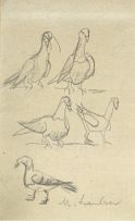 Maggie Laubser; Geese (recto); Basket, trees and goose (verso)
