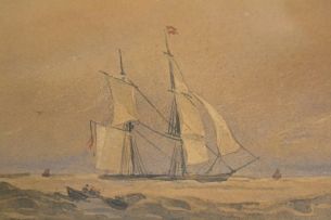 School of Thomas William Bowler; Sailing Ship in Choppy Sea