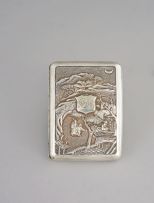A Chinese Export silver cigarette case, Lee Kam, early 20th century