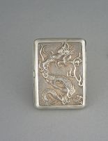 A Chinese Export silver cigarette case, Lee Kam, early 20th century