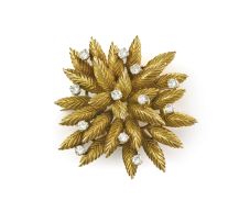 Diamond and gold brooch, 1960s