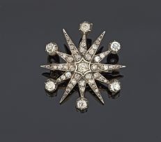 Victorian diamond brooch/pendant, 1890s