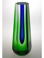 A Nový Bor glassworks for Exbor prism vase, designed by Pavel Hlava, 1957/1958