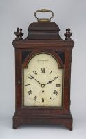 A rare Cape mahogany-veneered table clock, L Twentyman, 19th century