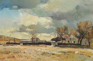 Errol Boyley; Cloudy Landscape with Farm