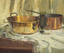 Adriaan Boshoff; Still Life with Copper, Brass and Glass