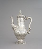 A George III silver coffee pot, unidentified maker CB, London, 1770