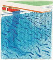 David Hockney; Pool Made with Paper and Blue Ink for Book, together with the accompanying book Paper Pools