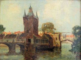 Bernardus Petrus (Ben) Viegers; View of the Amsterdam Canal