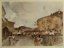 Sir William Russell Flint; French Street Scene